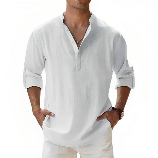 Jerry | Men's Casual Lightweight Henley Beach Shirt
