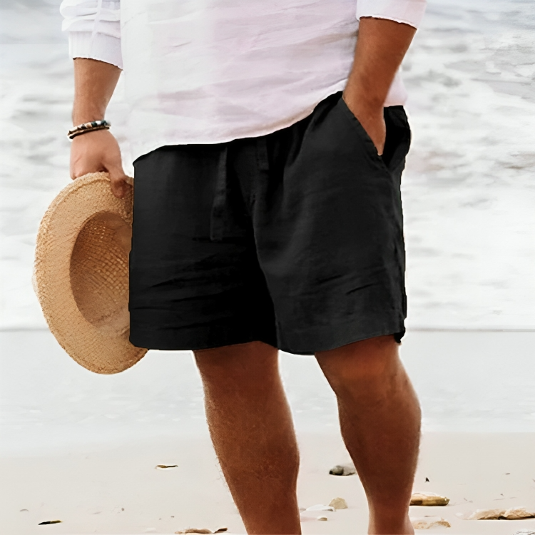Abraham | Men's Linen Solid Casual Shorts