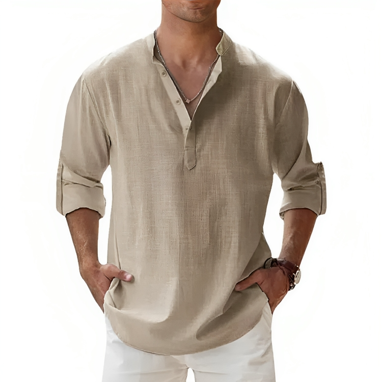 Jerry | Men's Casual Lightweight Henley Beach Shirt – CAPEFASHION