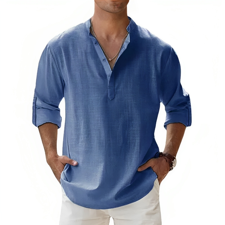 Jerry | Men's Casual Lightweight Henley Beach Shirt – CAPEFASHION